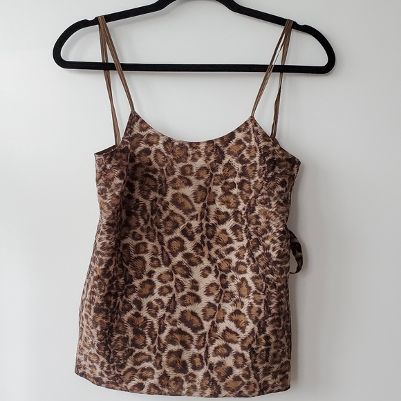 Helmut Lang Brown Animal Print Leopard Tank XS - Picture 2 of 8